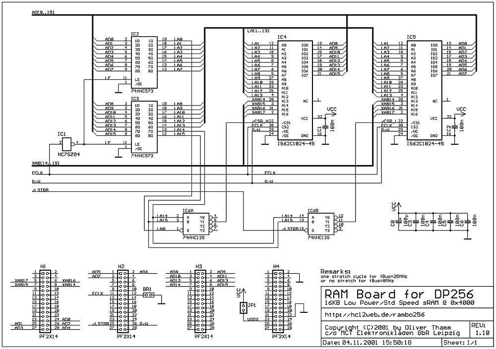 RAM.Bo256 V1.1 Schematic Diagram